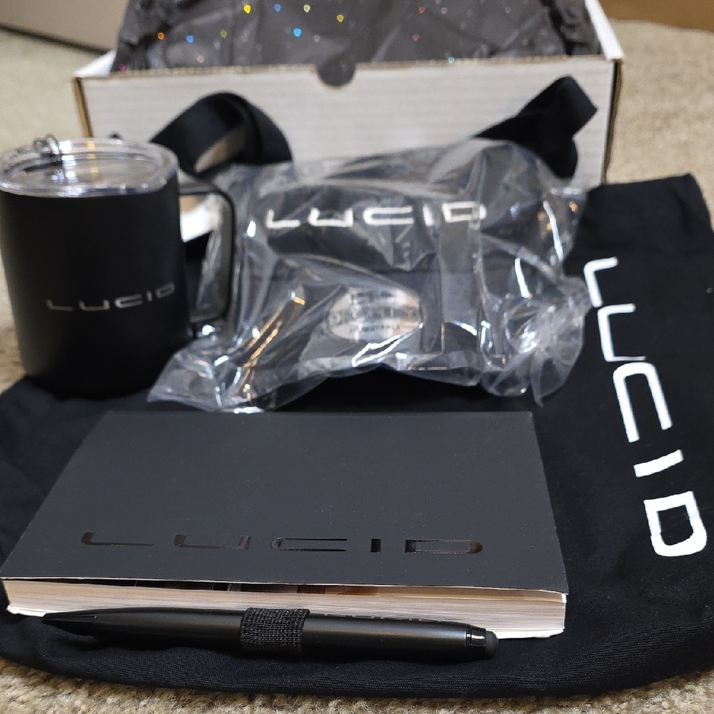Lucid Automotive  Black Tote Bag, Hat, Notebook, and Mug Set - Picture 2 of 8